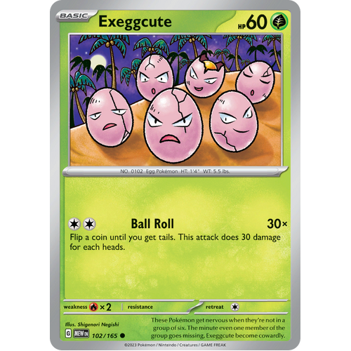 Exeggcute 102/165 Common Scarlet & Violet 151 Pokemon card