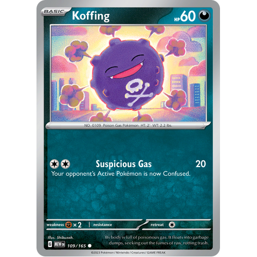 Koffing 109/165 Common Scarlet & Violet 151 Pokemon card