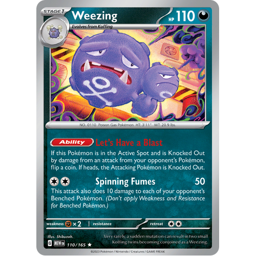 Weezing 110/165 Rare Scarlet & Violet 151 Pokemon card