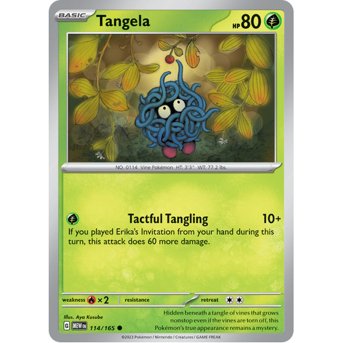 Tangela 114/165 Common Scarlet & Violet 151 Pokemon card
