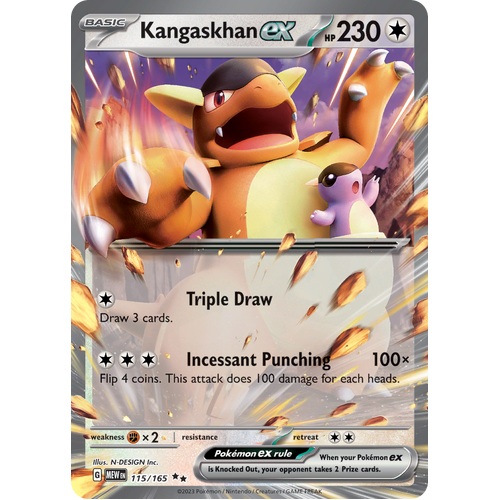 Kangaskhan ex 115/165 Double Rare Scarlet & Violet 151 Pokemon card