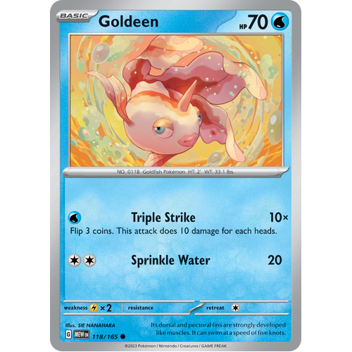 Goldeen 118/165 Common Scarlet & Violet 151 Pokemon card