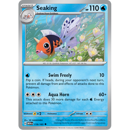 Seaking 119/165 Uncommon Scarlet & Violet 151 Pokemon card