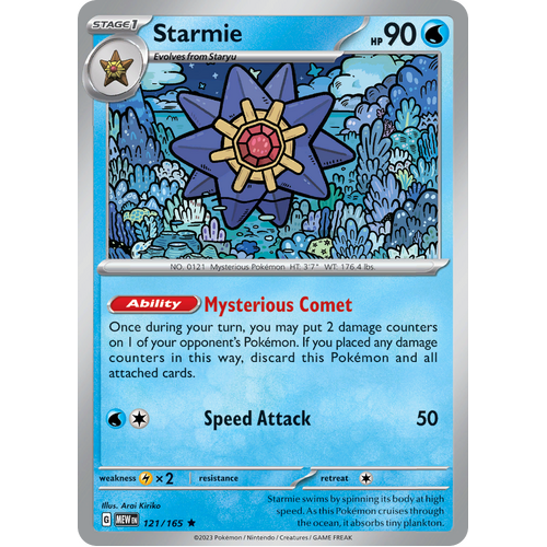 Starmie 121/165 Rare Scarlet & Violet 151 Pokemon card