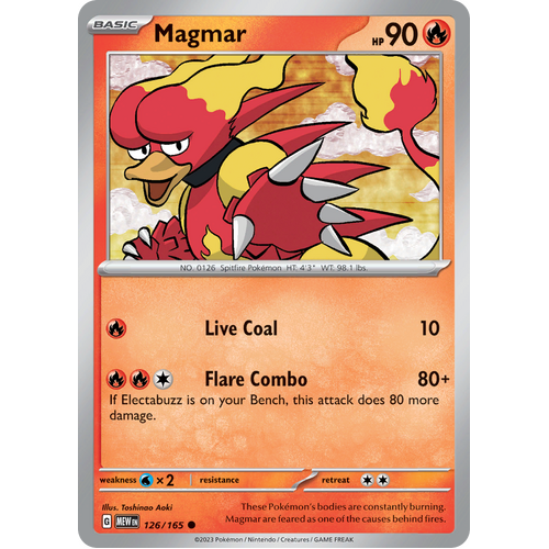 Magmar 126/165 Common Scarlet & Violet 151 Pokemon card