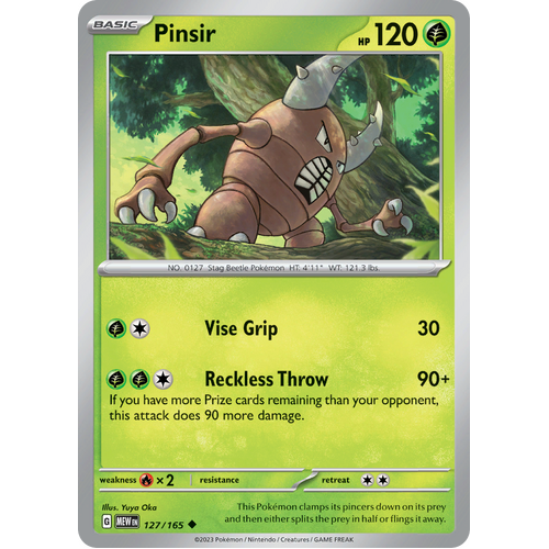 Pinsir 127/165 Uncommon Scarlet & Violet 151 Pokemon card