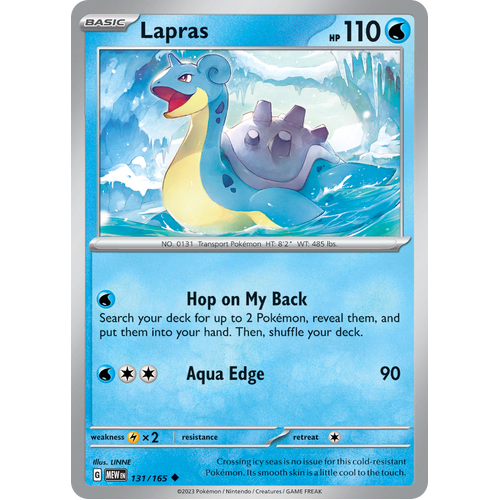 Lapras 131/165 Uncommon Scarlet & Violet 151 Pokemon card