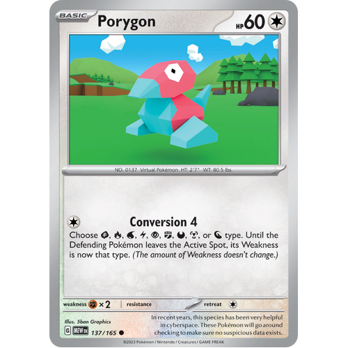 Porygon 137/165 Common Scarlet & Violet 151 Pokemon card