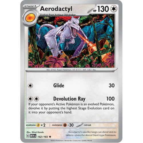 Aerodactyl 142/165 Rare Scarlet & Violet 151 Pokemon card