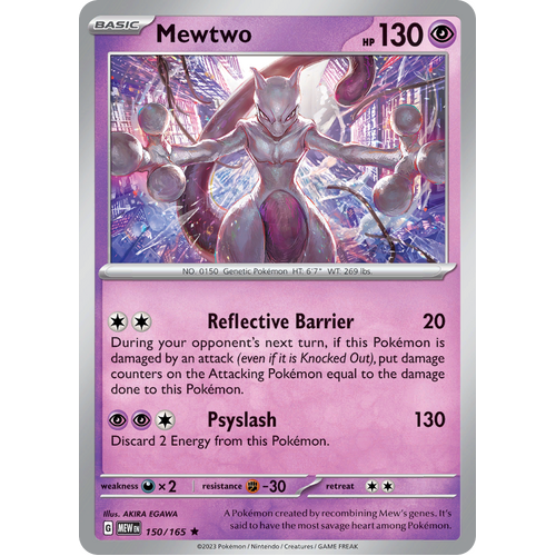 Mewtwo 150/165 Rare Scarlet & Violet 151 Pokemon card