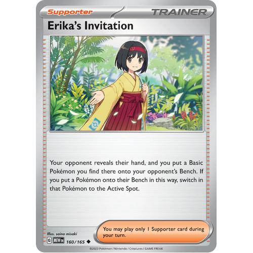 Erika's Invitation 160/165 Uncommon Scarlet & Violet 151 Pokemon card