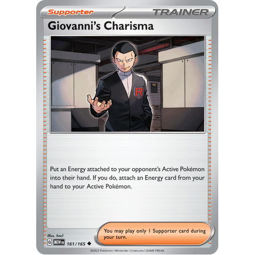 Giovanni's Charisma 161/165 Uncommon Scarlet & Violet 151 Pokemon card