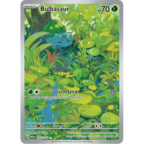 Bulbasaur 166/165 Illustration Rare Scarlet & Violet 151 Pokemon card