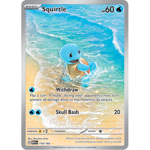 Squirtle 170/165 Illustration Rare Scarlet & Violet 151 Pokemon card