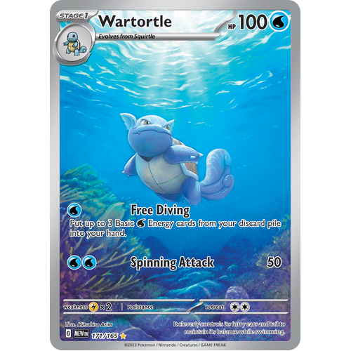 Wartortle 171/165 Illustration Rare Scarlet & Violet 151 Pokemon card