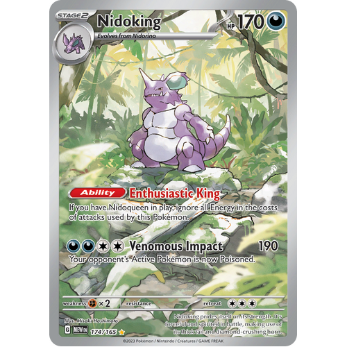 Nidoking 174/165 Illustration Rare Scarlet & Violet 151 Pokemon card