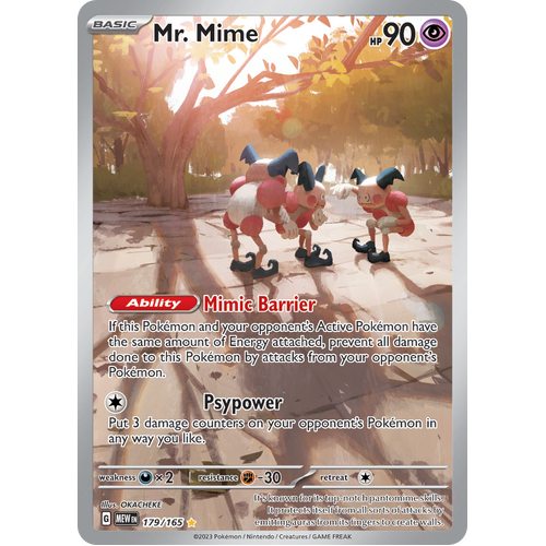 Mr. Mime 179/165 Illustration Rare Scarlet & Violet 151 Pokemon card