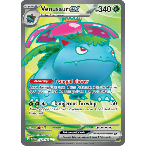 Venusaur ex 182/165 Ultra Rare Scarlet & Violet 151 Pokemon card