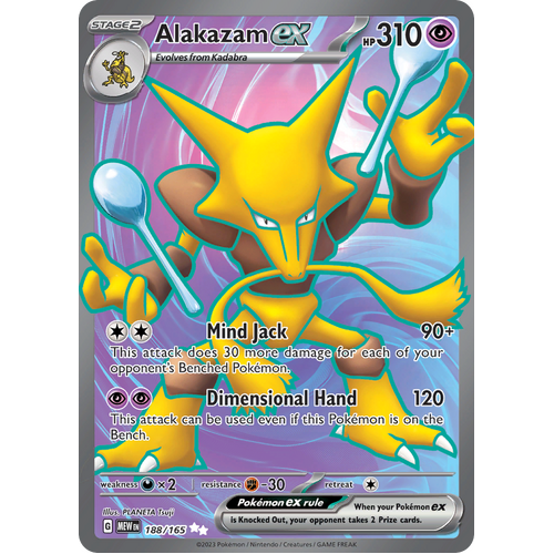 Alakazam ex 188/165 Ultra Rare Scarlet & Violet 151 Pokemon card