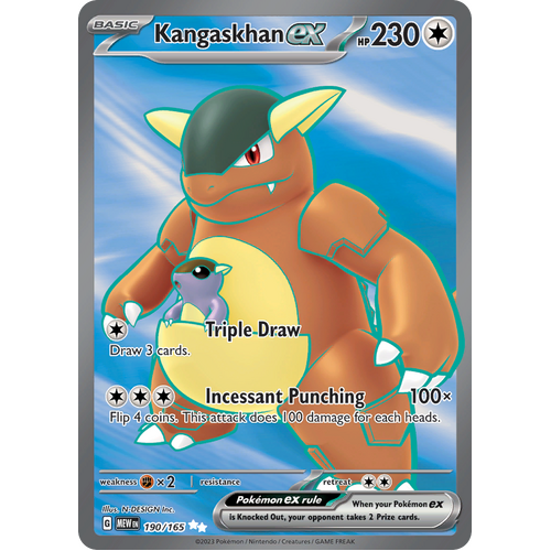 Kangaskhan ex 190/165 Ultra Rare Scarlet & Violet 151 Pokemon card