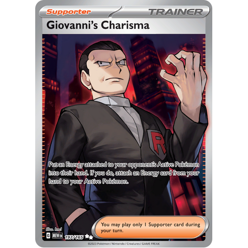 Giovanni's Charisma 197/165 Ultra Rare Scarlet & Violet 151 Pokemon card