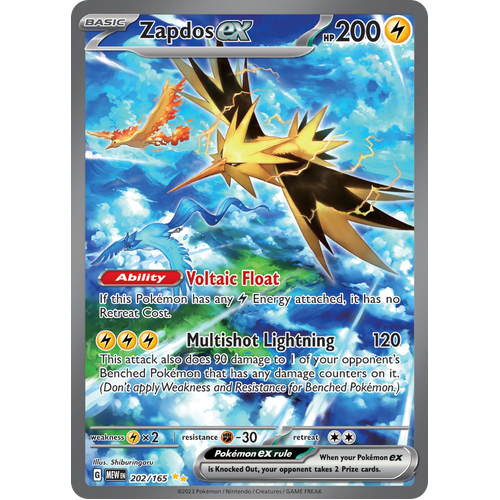 Zapdos ex 202/165 Special Illustration Rare Scarlet & Violet 151 Pokemon card