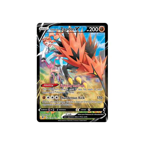 Galarian Zapdos V Ultra Rare TG19/TG30 Astral Radiance Trainer Gallery