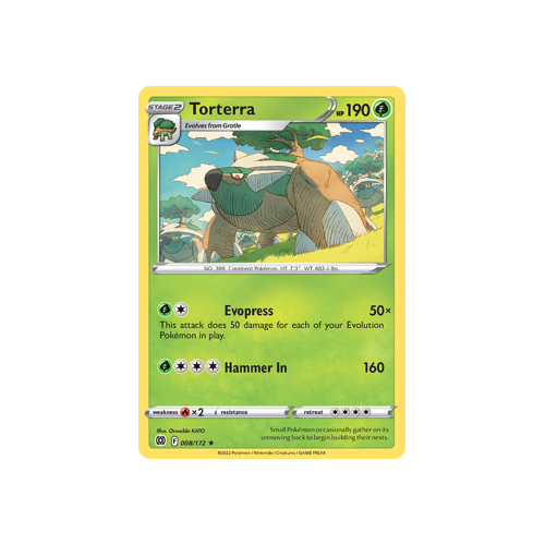 Torterra Holo Rare 008/172 Brilliant Stars Singles