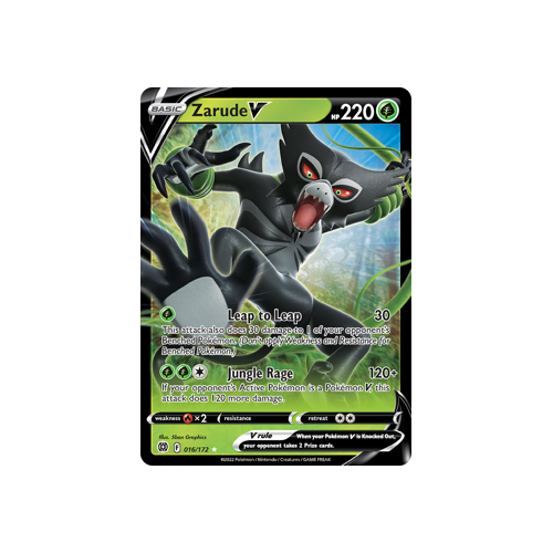 Zarude V Ultra Rare 016/172 Brilliant Stars Singles