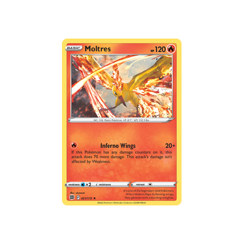 Moltres Holo Rare 021/172 Brilliant Stars Singles