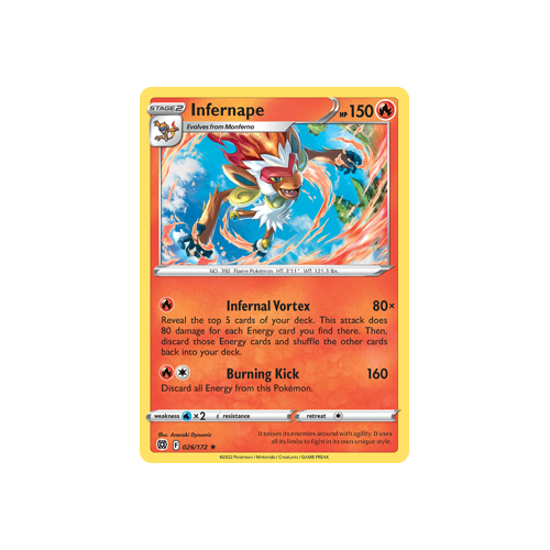 Infernape Holo Rare 026/172 Brilliant Stars Singles