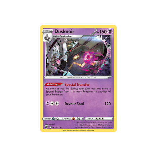 Dusknoir Holo Rare 062/172 Brilliant Stars Singles