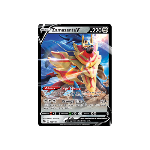Zamazenta V Ultra Rare 105/172 Brilliant Stars Singles