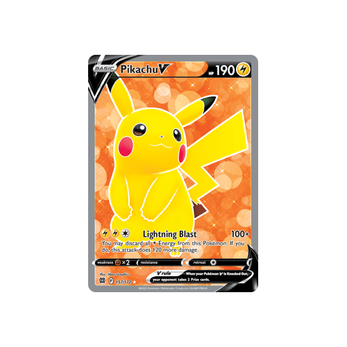 Pikachu V (Full Art) Ultra Rare 157/172 Brilliant Stars Singles