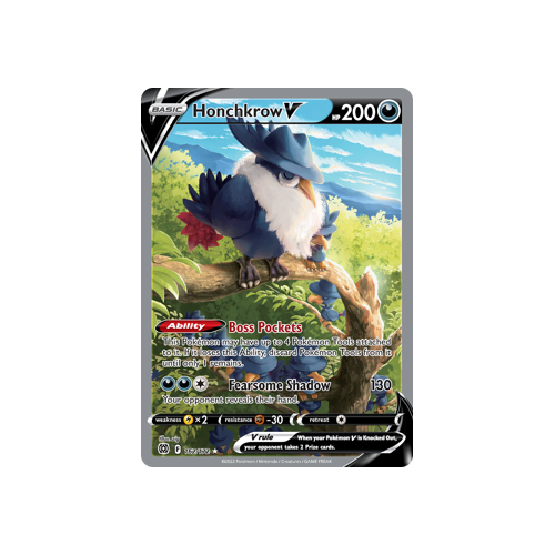 Honchkrow V (Alternate Full Art) Ultra Rare 162/172 Brilliant Stars Singles