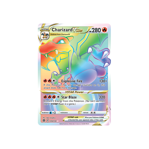 Charizard VSTAR (Secret) Ultra Rare 174/172 Brilliant Stars Singles