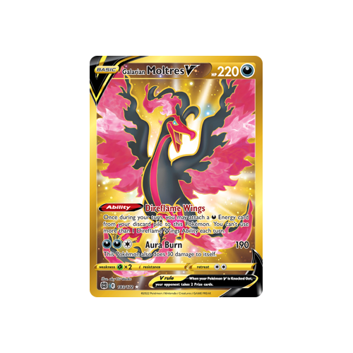 Galarian Moltres V (Secret) Ultra Rare 183/172 Brilliant Stars Singles