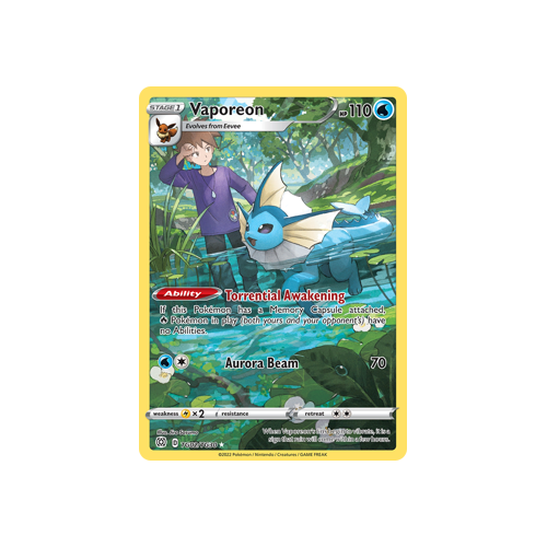 Vaporeon Ultra Rare TG02/TG30 Brilliant Stars Trainer Gallery