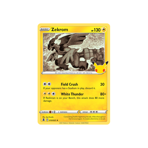 Zekrom Holo Rare 010/025 Celebrations