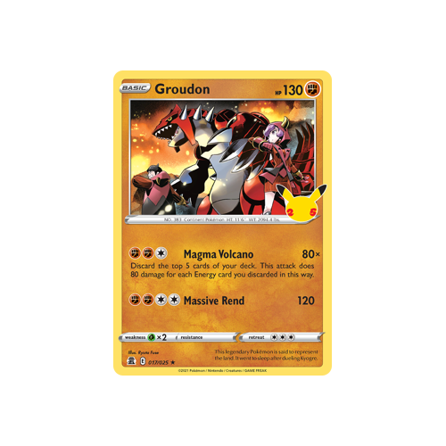 Groudon Holo Rare 017/025 Celebrations