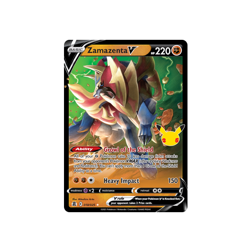 Zamazenta V Ultra Rare 018/025 Celebrations