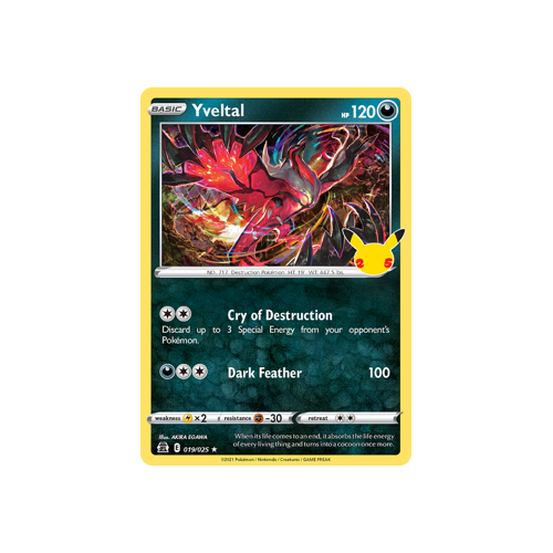Yveltal Holo Rare 019/025 Celebrations