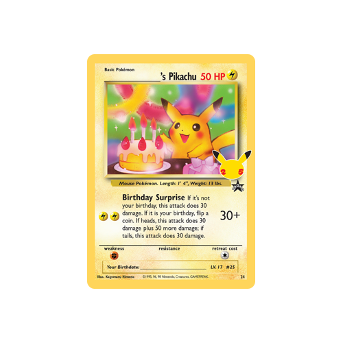 Birthday Pikachu Classic Collection 24/53 Celebrations