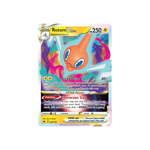 Rotom VSTAR 046/159 Ultra Rare Crown Zenith Pokemon Card Single