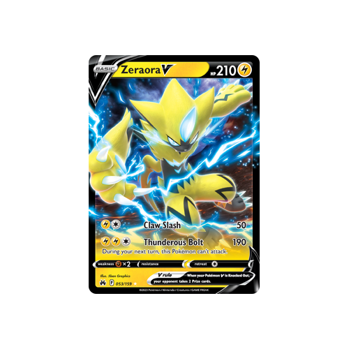 Zeraora V 053/159 Ultra Rare Crown Zenith Pokemon Card Single