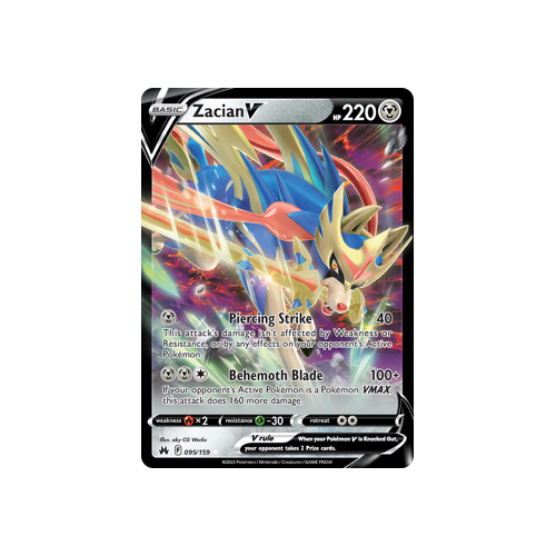 Zacian V 095/159 Ultra Rare Crown Zenith Pokemon Card Single