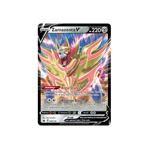 Zamazenta V 098/159 Ultra Rare Crown Zenith Pokemon Card Single