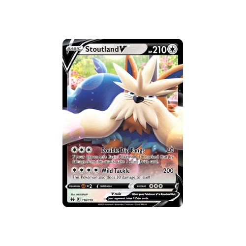 Stoutland V 116/159 Ultra Rare Crown Zenith Pokemon Card Single
