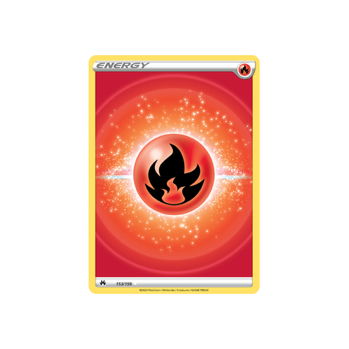 Fire Energy (Texture Full Art) 153/159 Ultra Rare Crown Zenith Pokemon Card Single
