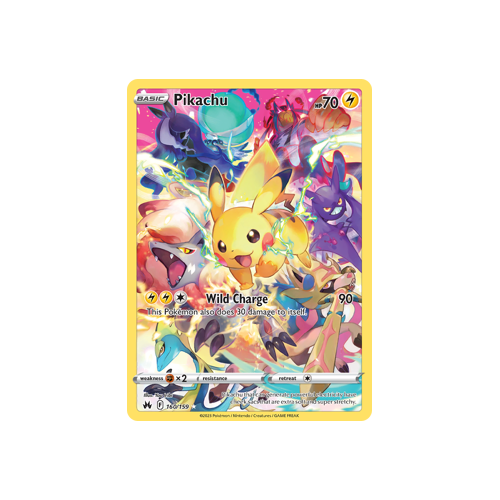 Pikachu (Secret) 160/159 Secret Rare Crown Zenith Pokemon Card Single